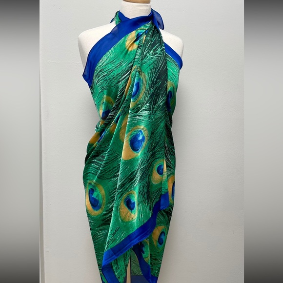 Accessories | Green Peacock Feather Hijab For Women | Poshmark